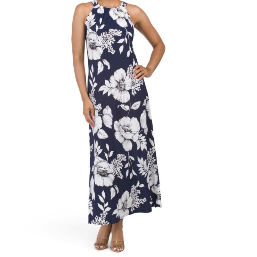 NWT anne klein Milly Floral Halter Maxi Dress